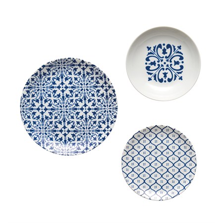 le maioliche set 6 posti tavola blu mediterraneo